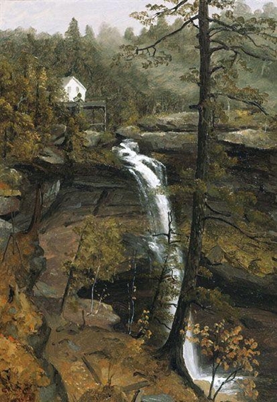''Kauterskill Falls'' by Sanford Robinson Gifford