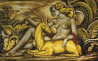 6 works: Diana Resting - René Buthaud