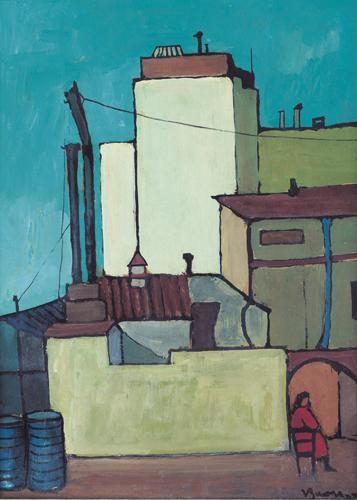 Figura nel cortile by Vittorio Buora