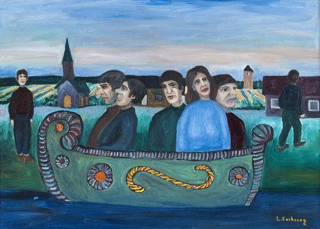 Artwork by Leevi Korhonen, "IN THE SAME BOAT", Made of Oil on canvas