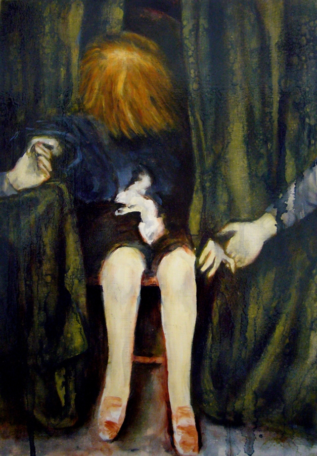 Artwork by Linda Lencovic, The Comforter Has Come, Made of Oil on board