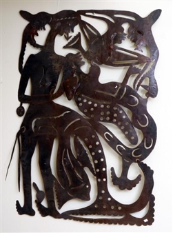 Untitled (Figures with Fish and Birds) - Damien-Paul Gal