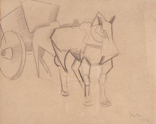A Horse and a Carriage by Alfred Reth, 1913