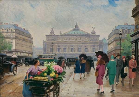 Louis Marie De Schryver | French Street Flower Market (1927) | MutualArt