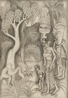 Family with Offering - I Ketut Pateh