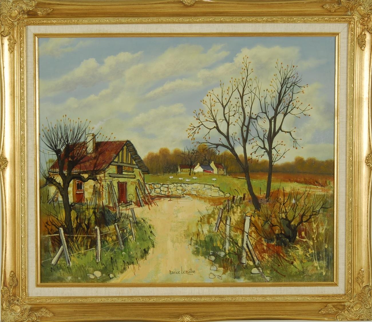 Maurice Bismuth Lemaître European landscape with cottage MutualArt