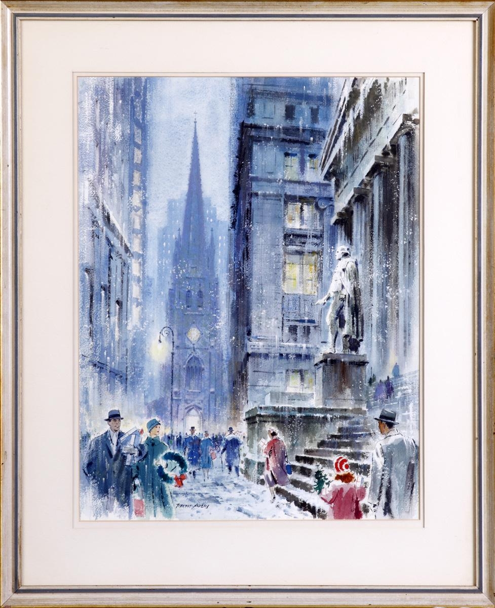 Artwork by Ralph Avery, "Trinity Church", Made of watercolor