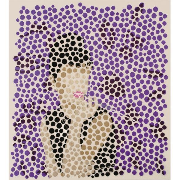Artwork by Funda Alkan, Audrey, Made of wool and gilt thread embroidery on canvas