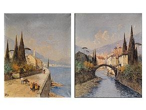 Two works: Pair of paintings by L. Ricci, 20th Century