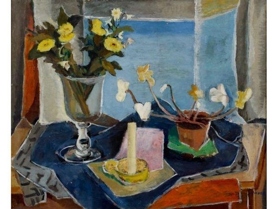 Maud Frances Eyston Sumner | Still Life with Flowers and a Candle ...