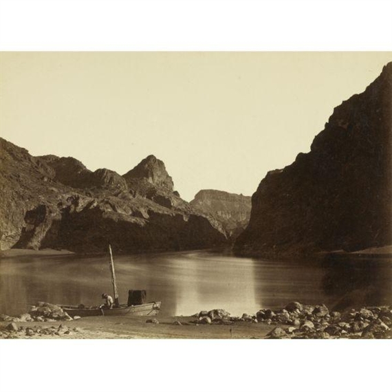 BLACK CAÑON, COLORADO RIVER, FROM CAMP 8, LOOKING ABOVE by Timothy H. O'Sullivan, 1871