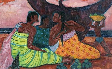 TROIS FEMMES DEVANT UN BAOBAB