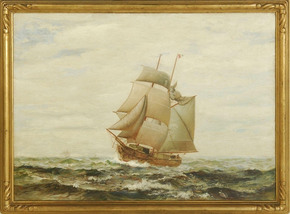 A ship at sea by James Gale Tyler