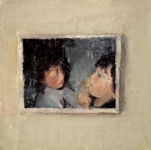 Artwork by Michal Sheizaf, Putting Makeup, Made of Oil on canvas mounted on board