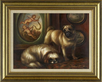 &quot;Pug and a Pekinese in an Elegant Interior&quot; - Elaine Vollherbst-Lane