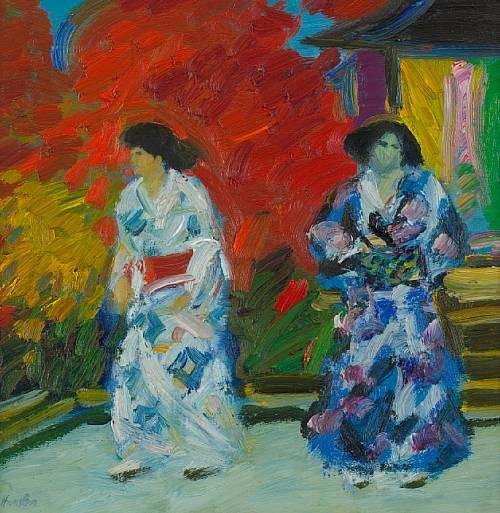 Maple Viewing, Kyoto 1987-88 by John Houston