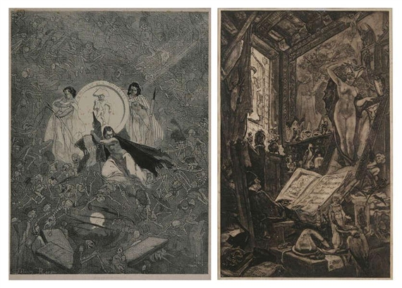 Félicien Rops | 2 works: L’incantation’; La médaille de Waterloo ...