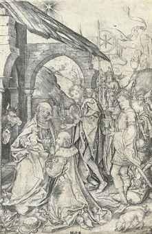 The Adoration of the Magi (Bartsch, Lehrs, Hollstein 6) by Martin Schongauer, 1482