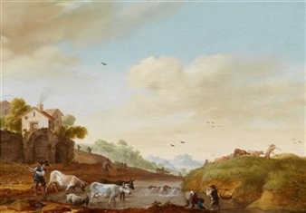 A river landscape - Johannes Willem Tengeler