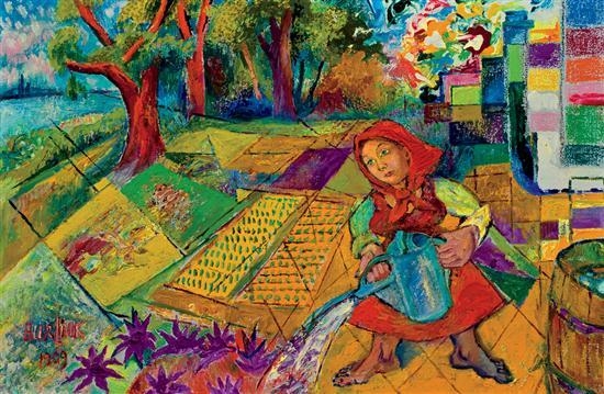 Woman with Watering Can by David Burliuk, 1909