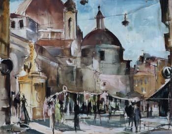 Market, San Lorenzo, Florence by Terry McGlynn, 1956