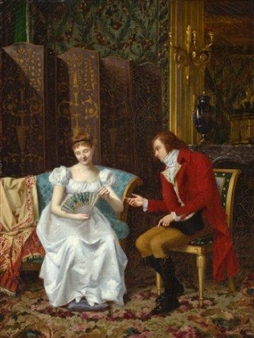 The courting couple - Félix Augustin Milius