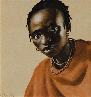 Portrait of a young African Maiden - Constance Helen Greaves