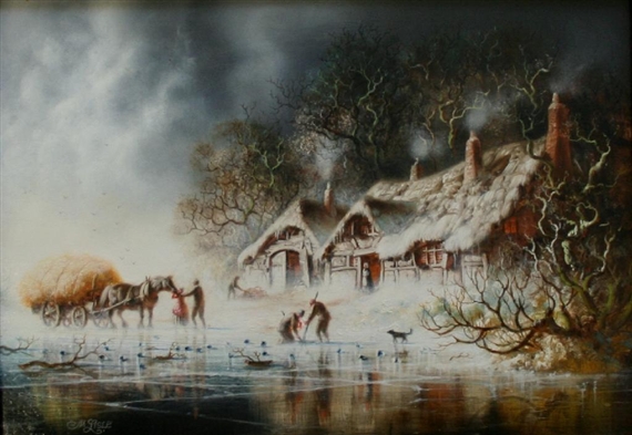TWO WORKS: WINTER LANDSCAPE SCENES by Margaret Lisle