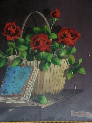 Trompe-l'oeil floral still life by Alfredo Dardari
