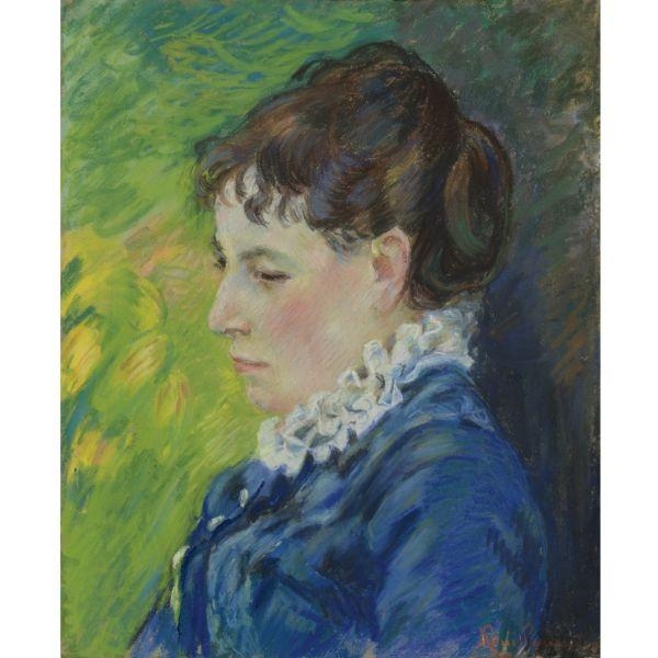 Artwork by Armand Guillaumin, Portrait de la femme de l'artiste, Made of Pastel on paper laid down on canvas