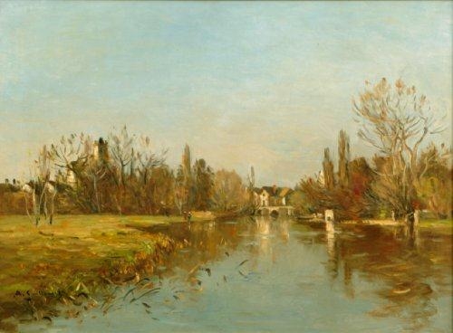 Au bord de la rivière by Jean Baptiste Antoine Guillemet