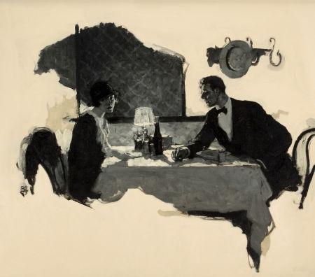 Out of the Discussion, Saturday Evening Post magazine story illustration by Saul Tepper