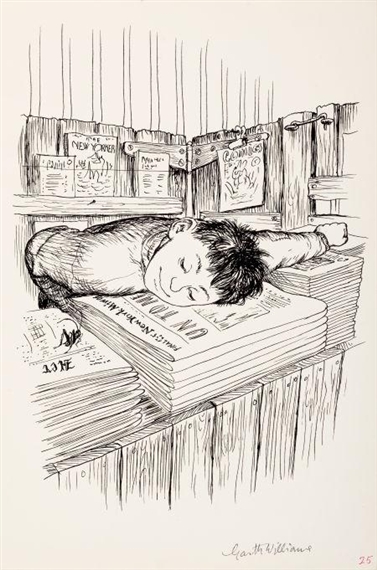The Cricket in Times Square: Playing Games, page 127 illustration by Garth Williams, 1960