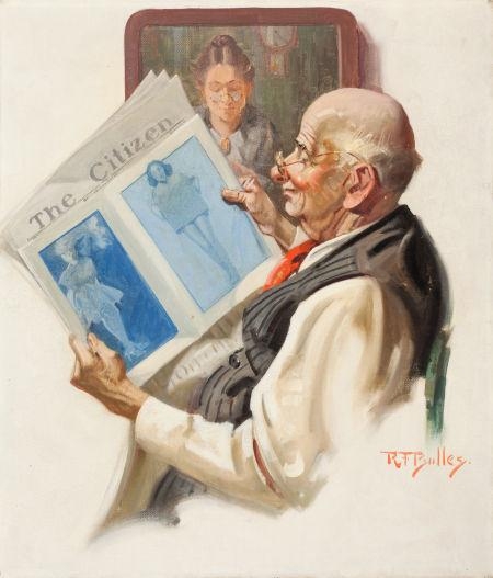 Artwork by Reginald F. Bolles, Sneaking a Peak, Made of Oil on canvas