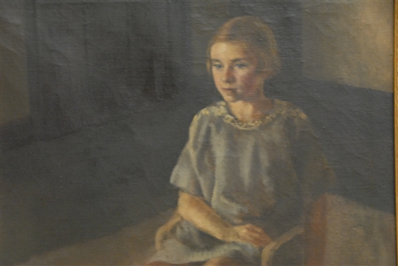 portrait of a little girl by Eugene Edward Speicher