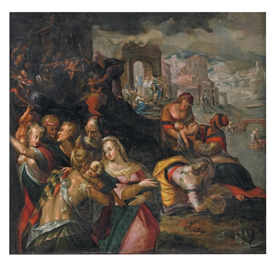 SCENE FROM THE BIBLE (MASSACRE OF THE INNOCENT?) by Gillis van Valckenborch