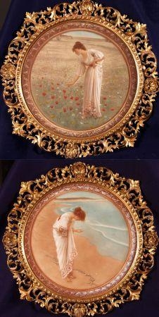 Artwork by William Henry Margetson, 2 works: "The Sea Hath Its Pearls"; "The Flowers of the Field", Made of colored prints