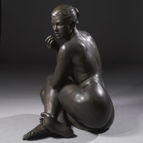 Artwork by Eric Goulder, Seated Woman, Made of bronze