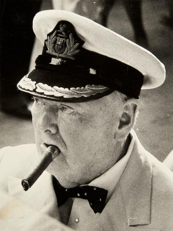 Artwork by Ara Güler, Winston Churchill, Made of Vintage ferrotyped gelatin silver print