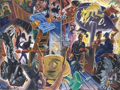 アート・デザイン・音楽 \"Cafe Deutschland\" and Related Works Cafe Deutschland – Cafeprobe (1980) by Joerg Immendorff