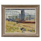 Artwork by Wilbur Adam, Buick Barge, Made of Oil on Canvas