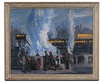 Chicago "L" Train Scene by Wilbur Adam, 1926