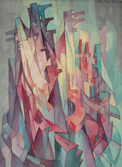 Edmond Van Dooren Futuristic Composition MutualArt