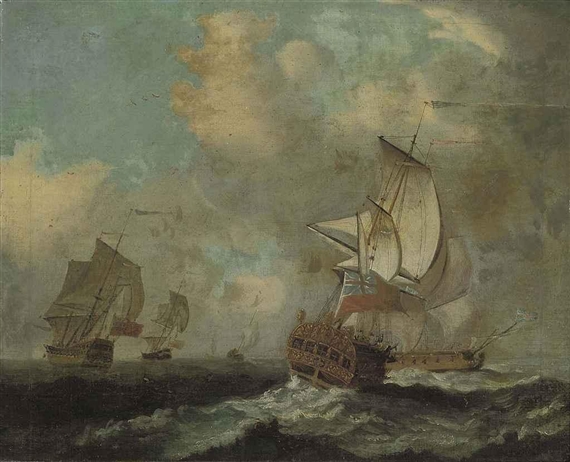 A Squadron of the Red at sea by Francis Swaine