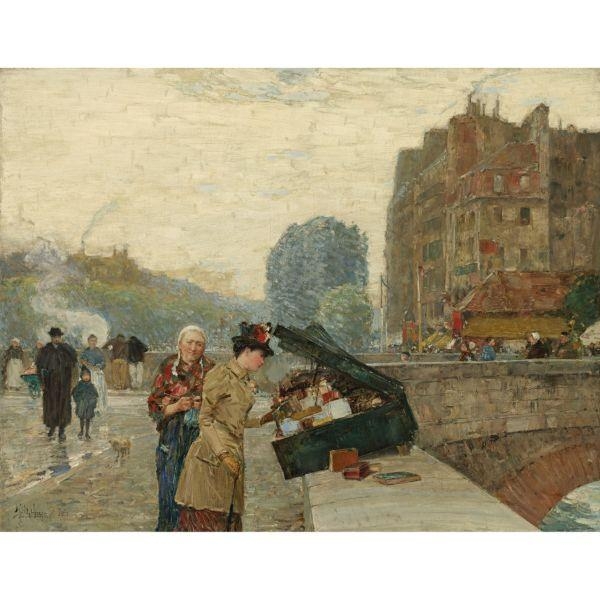 Artwork by Childe Hassam, Quai St. Michel, Made of oil on canvas