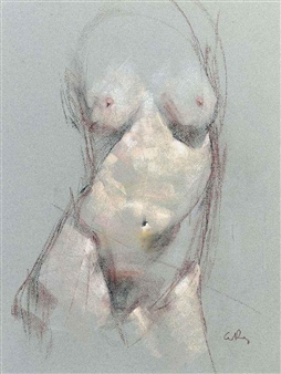 Nude study of a female torso - George Dawnay