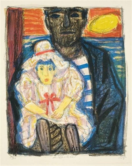 DER FISCHER UND DAS KIND by Otto Dix, 1961