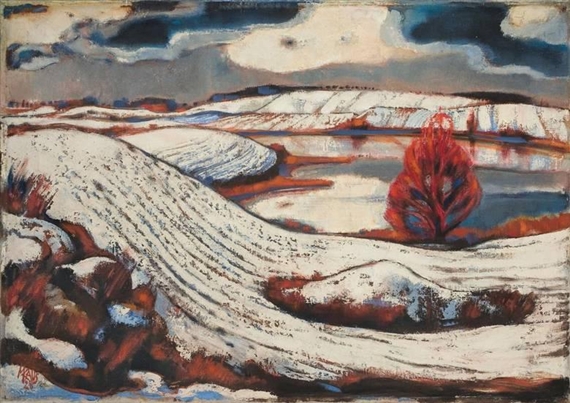 TAUSCHNEE AUF MECKLENBURGISCHER SEELANDSCHAFT by Max Kaus, 1928