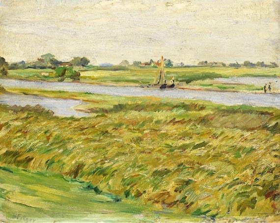 Sommertag an der Wümme - Hermann Fitger