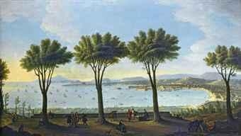 Artwork by Antonio Joli de Dipi, Veduta di Napoli dal Vesuvio, Made of oil on canvas